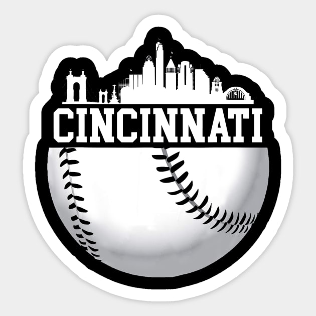 Vintage Downtown Cincinnati Shirt Baseball Retro Ohio State Sticker by Chicu
